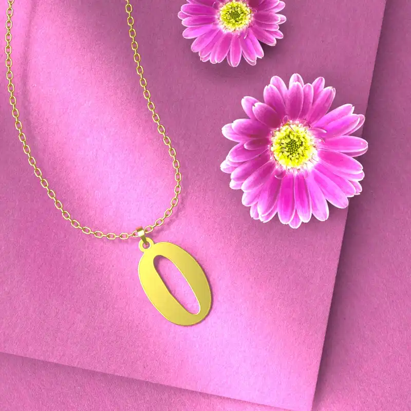 گردنبند طلا 18 عیار زنانه مدوپد مدل حرف O کد H3-1-1041