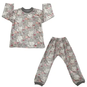 ست تی شرت و شلوار دخترانه مدل گربه A02