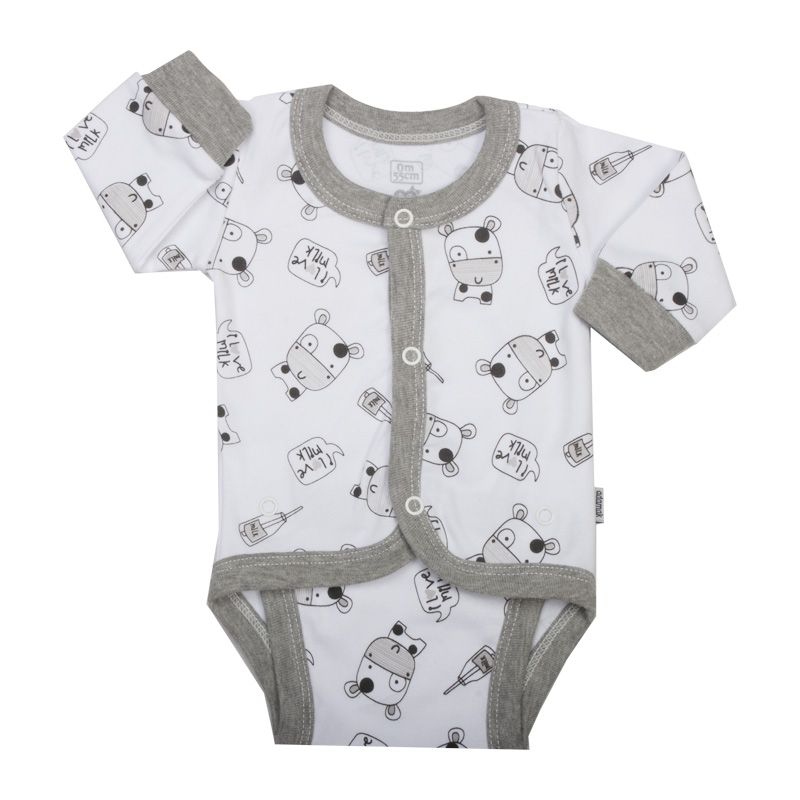 بادی آستین بلند نوزادی آدمک مدل مومو 0312020 -  - 1