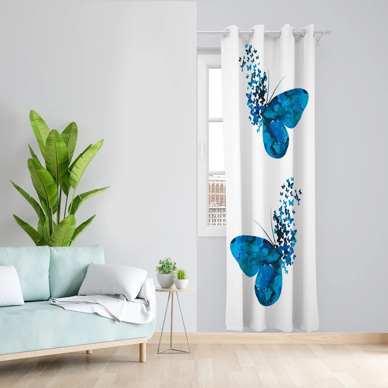 پرده مدل پروانه مخمل پانچی کد 1074 سایز 140x200 سانتی متر
