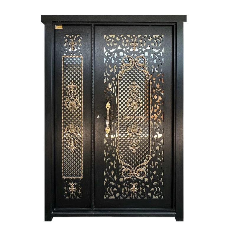 در ورودی بزرگمهر مدل یک و نیم لنگه فلزی لیزری کد bl-1591