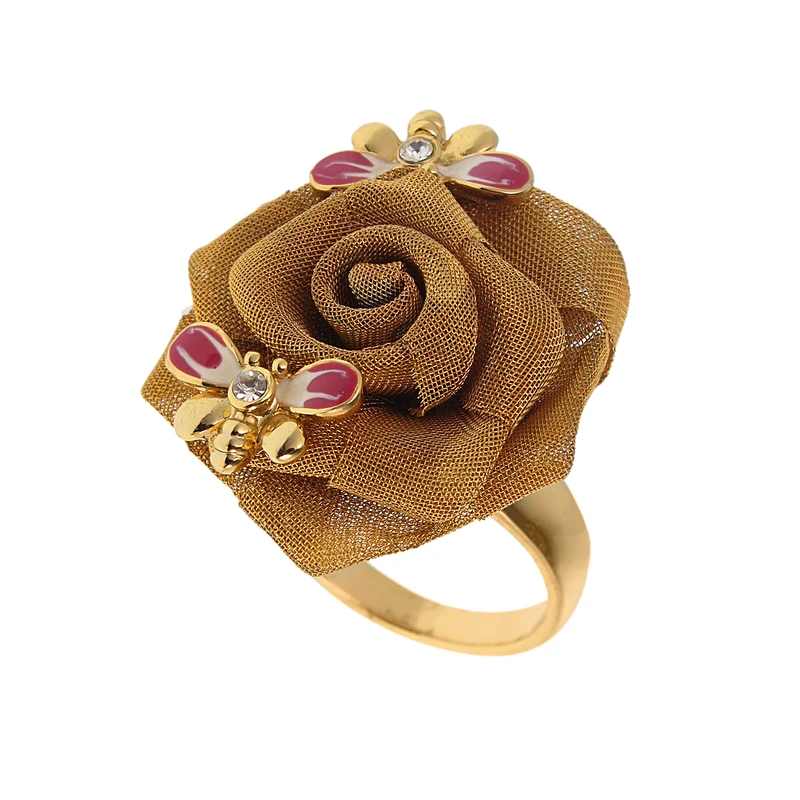 انگشتر زنانه مدل گل پروانه نگینی 