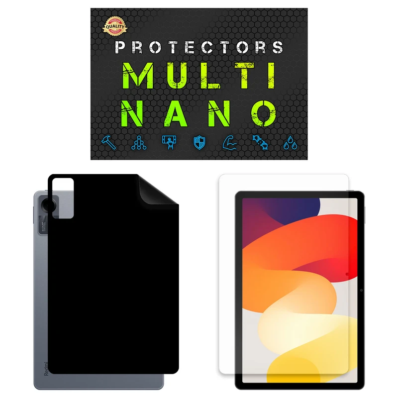 محافظ صفحه نمایش آنتی رفلکس مولتی نانو مدل X-SFM مناسب برای تبلت شیائومی Redmi Pad SE 11 inch 2024 به همراه برچسب پوششی پشت