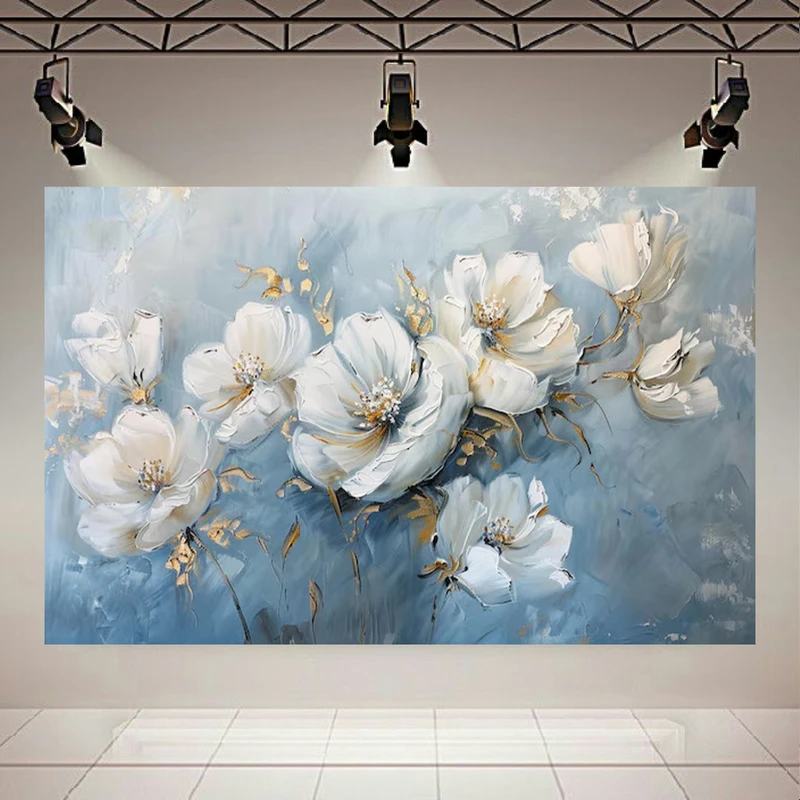 پوستر طرح مخمل نقاشی گل مدل رنگ و روغن 3 کد AR302875