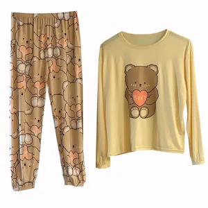 تی شرت آستین بلند و شلوار زنانه مدل راحتی 165K