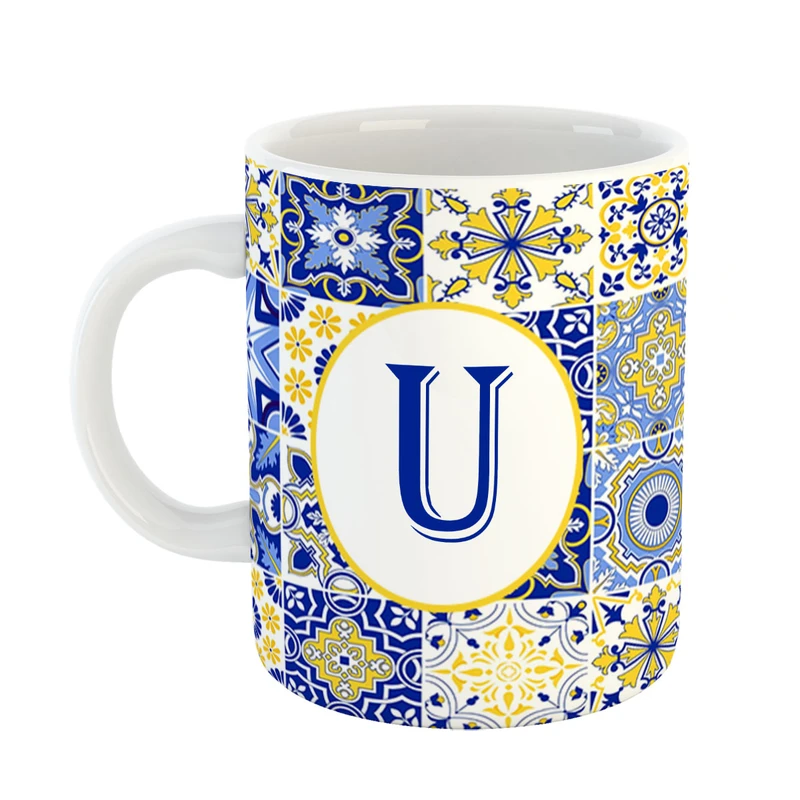 ماگ پادآفرین مدل فانتزی طرح حرف U کد 32