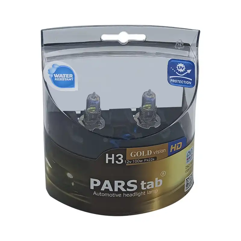 لامپ خودرو پارس تاب مدل H3 Gold 12V/100W بسته دو عددی