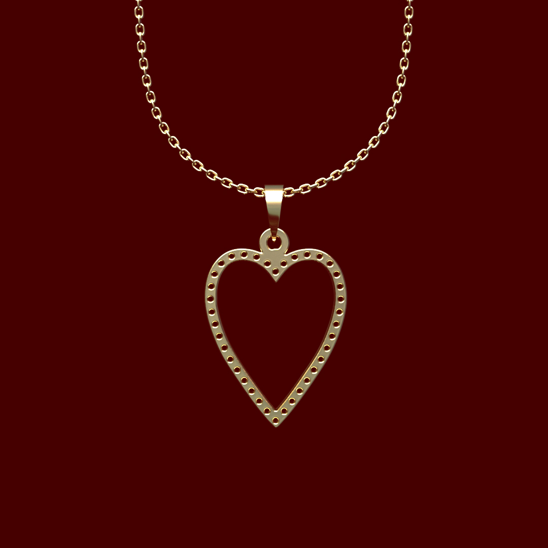 گردنبند طلا 18 عیار زنانه مدوپد مدل قلب کد MM2-1-1263