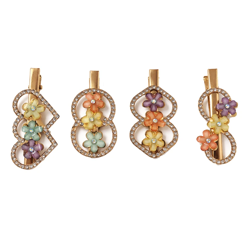 گیره مو زنانه مدل نگین دار کد 7018 مجوعه 4 عددی