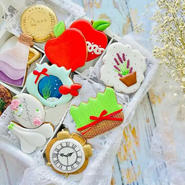 قالب شیرینی به گز مدل عید نوروز مجموعه 8 عددی