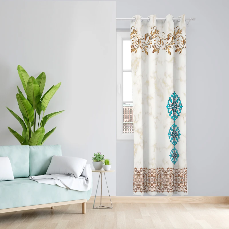 پرده طرح سنتی مدل مخمل پانچی کد 4178 z سایز 140x200 سانتی متر