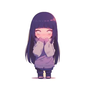 استیکر لپ تاپ و موبایل مدل انیمه طرح ناروتو هیناتا هیوگا Naruto Hinata Hyuga کد 1392