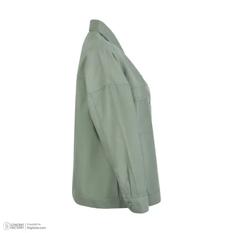 کت کتان زنانه ژیار مدل سرآستین افتاده رنگ سبز