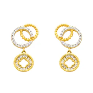 گوشواره طلا 18 عیار زنانه مدل شبدر کد C0008