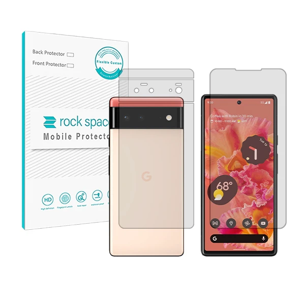 محافظ صفحه نمایش شفاف راک اسپیس مدل HyGEL مناسب برای گوشی موبایل گوگل Pixel 6 به همراه محافظ پشت گوشی