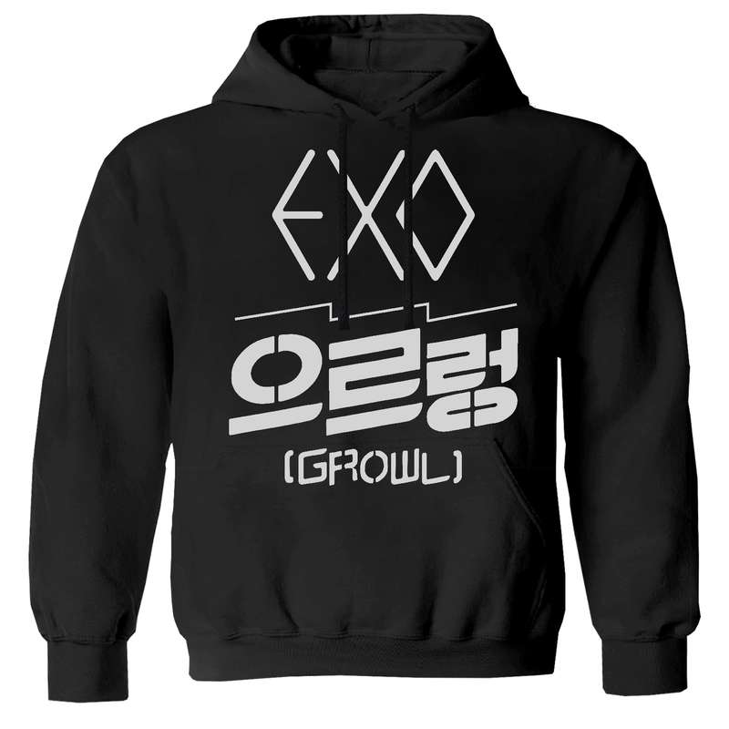 هودی دخترانه مدل W18 EXO رنگ مشکی