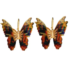 گوشواره طلا 18 عیار زنانه گالری یارطلا  مدل پروانه  کد AGP41