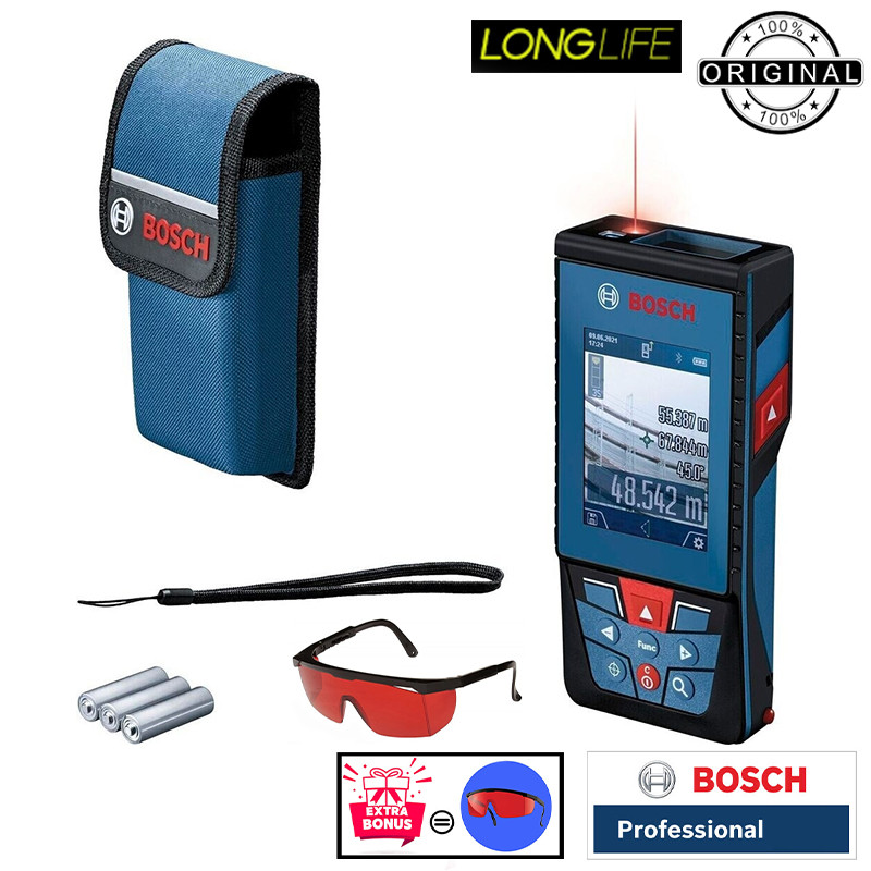 متر لیزری بوش مدل دوربین دار GLM 100-25 C Professional Extra Glass Red Laser برد