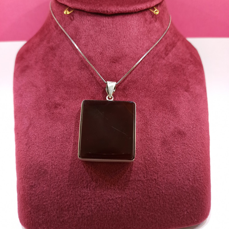 آویز گردنبند نقره زنانه مدل عقیق خراسانی