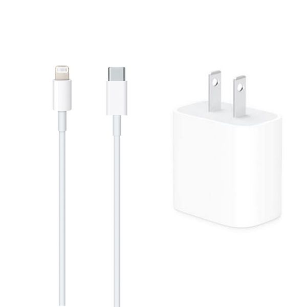 شارژر دیواری مدل MU7V2ZM/A به همراه کابل تبدیل USB-C به لایتنینگ شارژر دیواری مدل MU7V2ZM/A به همراه کابل تبدیل USB-C به لایتنینگ