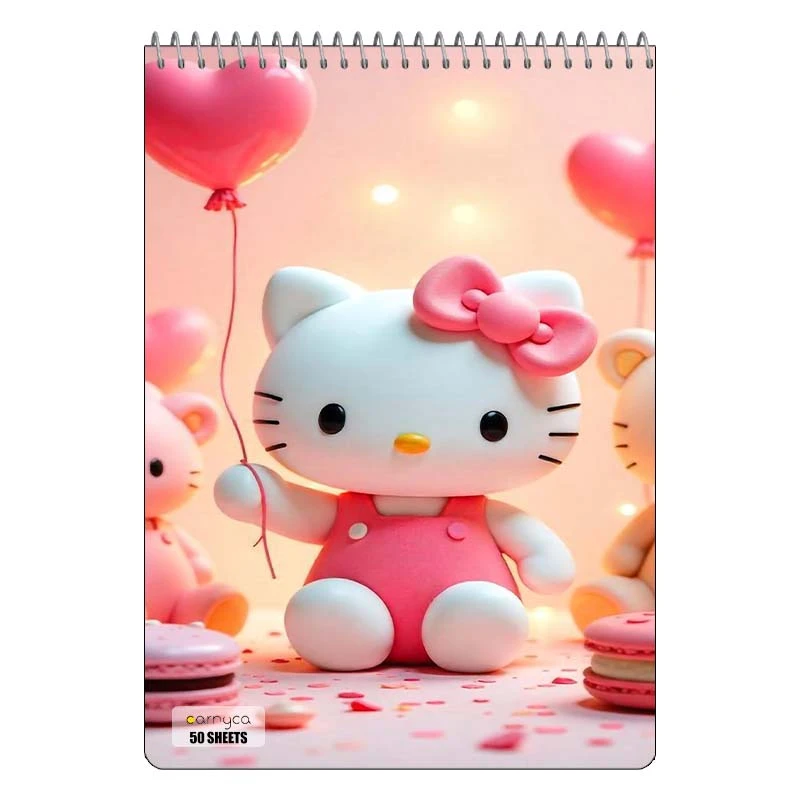 دفتر نقاشی 50 برگ سیمی کارنیکا طرح هلو کیتی hello kitty کد 73817