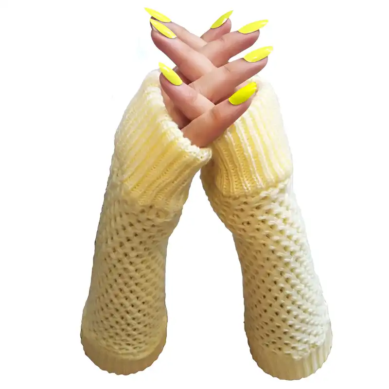 دستکش بافتنی زنانه مدل کشباف Q11