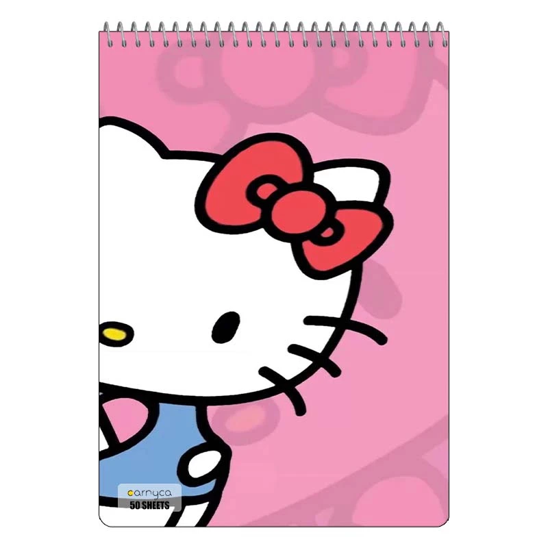 دفتر نقاشی 50 برگ سیمی کارنیکا طرح hello kitty کد 10602