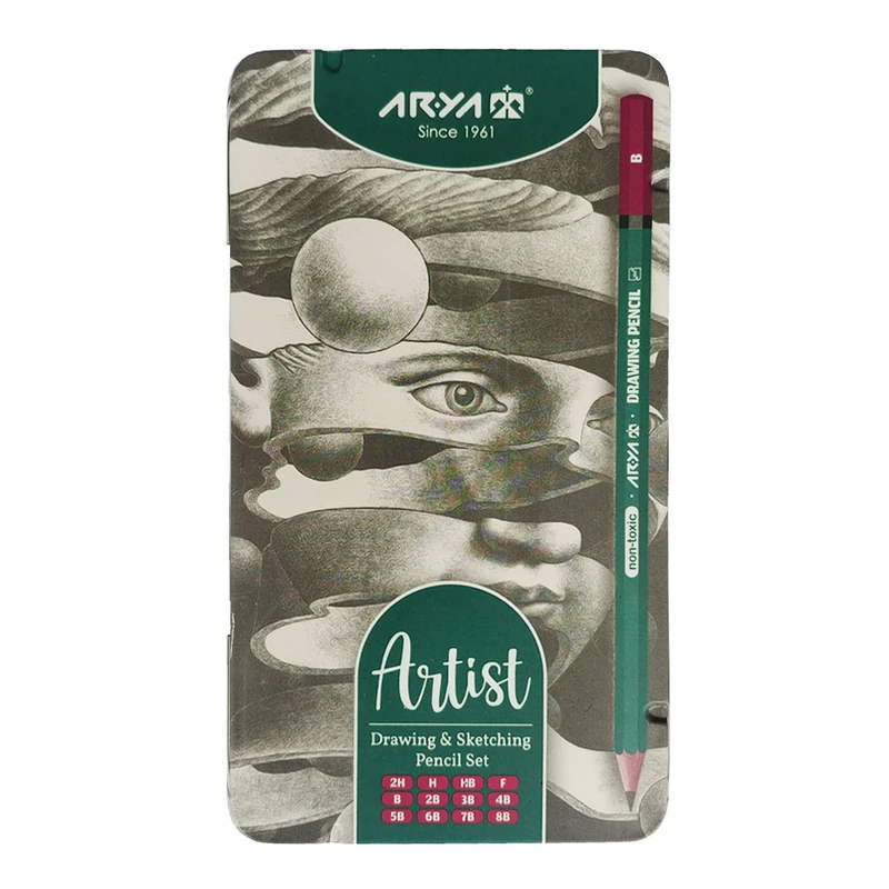 مداد طراحی آریا مدل Artist کد 008-3075 مجموعه 12 عددی
