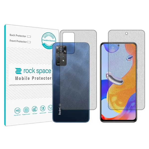 محافظ صفحه نمایش مات راک اسپیس مدل HyMTT  مناسب برای گوشی موبایل شیائومی Redmi Note 11Pro 5G به همراه محافظ پشت گوشی