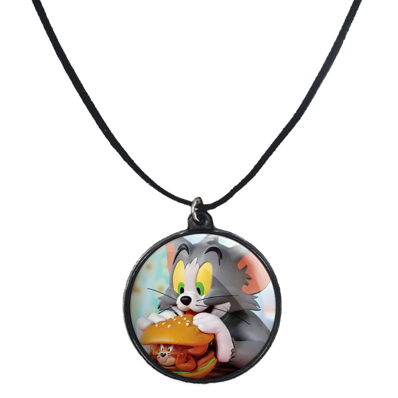 گردنبند پرمانه طرح تام و جری کد pmb.10733 مدل دو طرفه