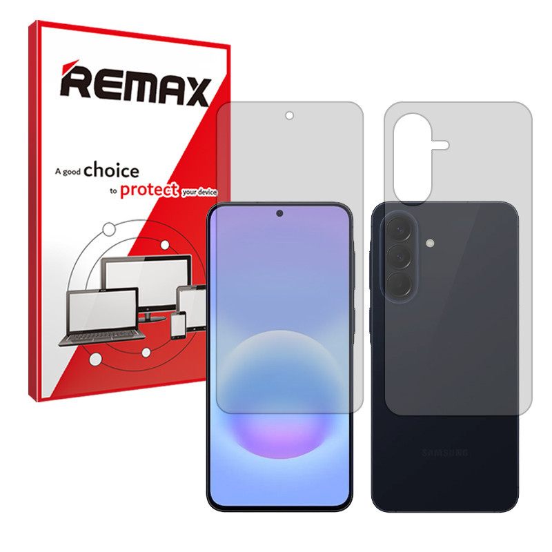 محافظ صفحه نمایش شفاف ریمکس مدل هیدروژلی مناسب برای گوشی موبایل سامسونگ Galaxy A57 5G به همراه محافظ پشت گوشی