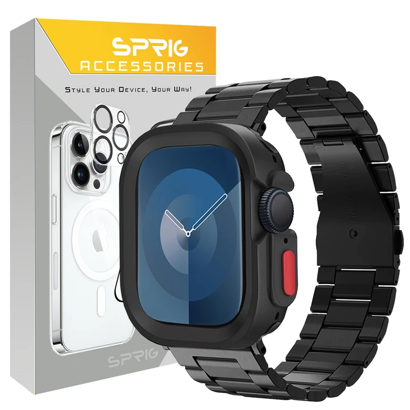 بند اسپریگ مدل 3Bead Amizze مناسب برای اپل واچ Series 9 Aluminum 41mm / Series 8 Aluminum 41mm / Series 7 Aluminum 41mm به همراه کاور