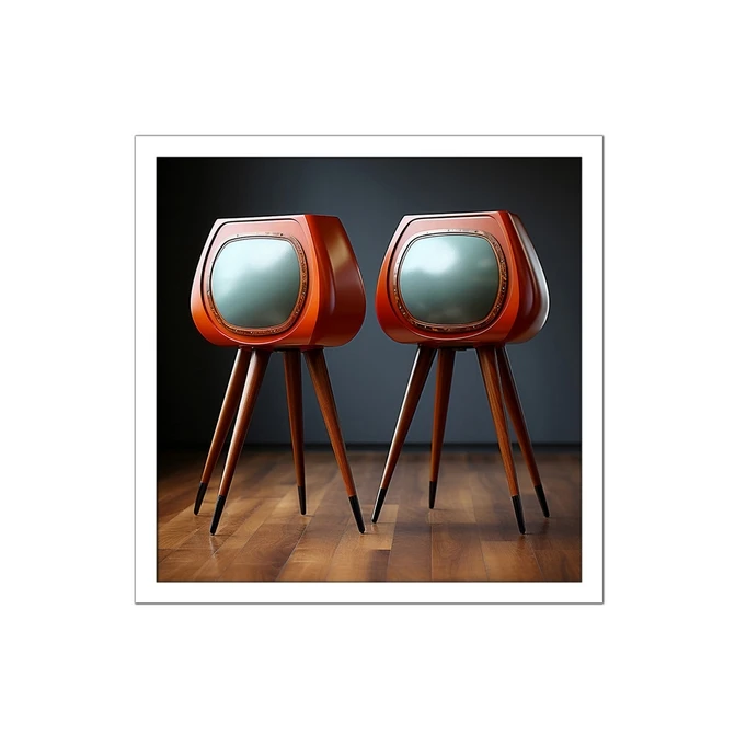 تابلو نوری بکلیت طرح گرافیکی تلویزیون قدیمی مدل W-MID-16002