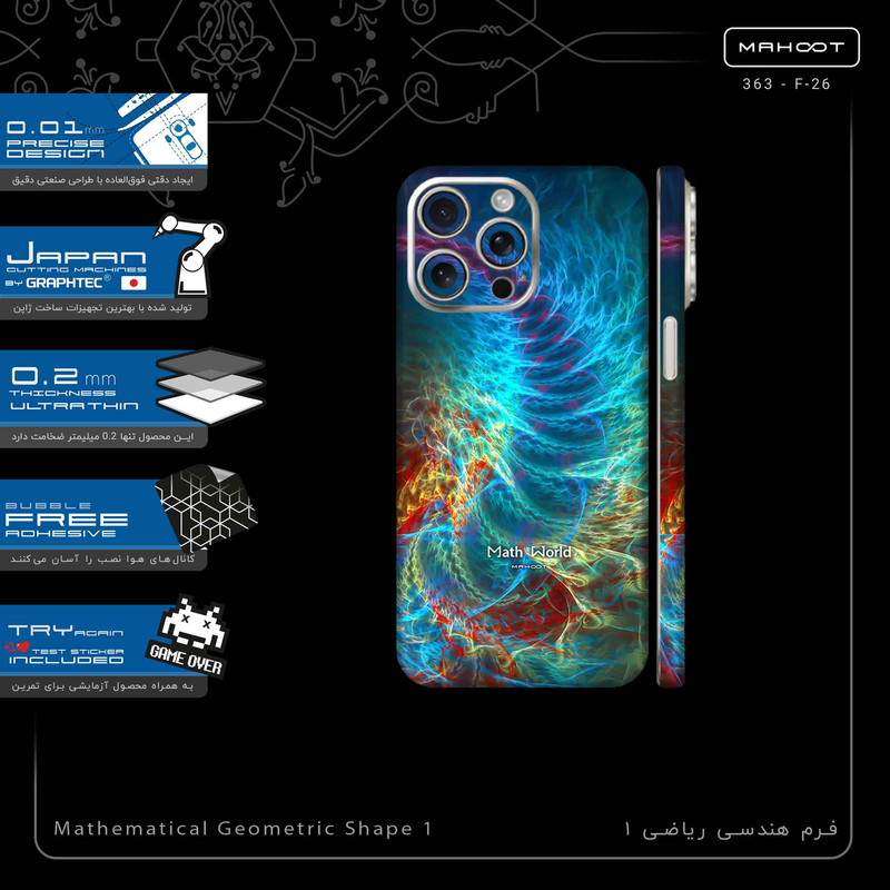 برچسب پوششی ماهوت مدل Mathematical Geometric Shape 1-FullSkin مناسب برای گوشی موبایل اپل iPhone 15 Pro Max