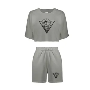 ست نیم تنه و شلوارک زنانه مدل waves