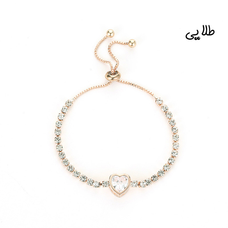 دستبند زنانه مدل نگین قلب کد 00737