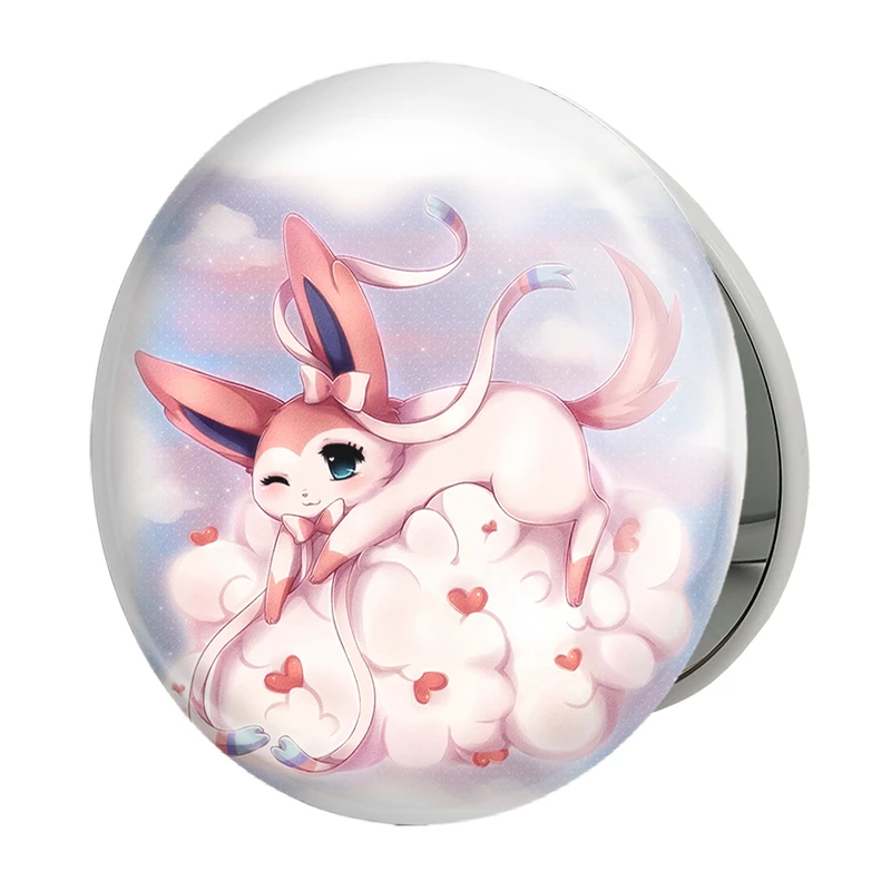 آینه جیبی خندالو طرح سیلوئون انیمه پوکمون مدل تاشو کد 17337 