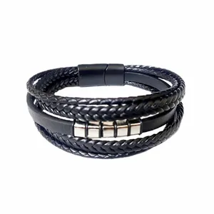 دستبند مردانه مدل روکو چرم طبیعی کد 9911