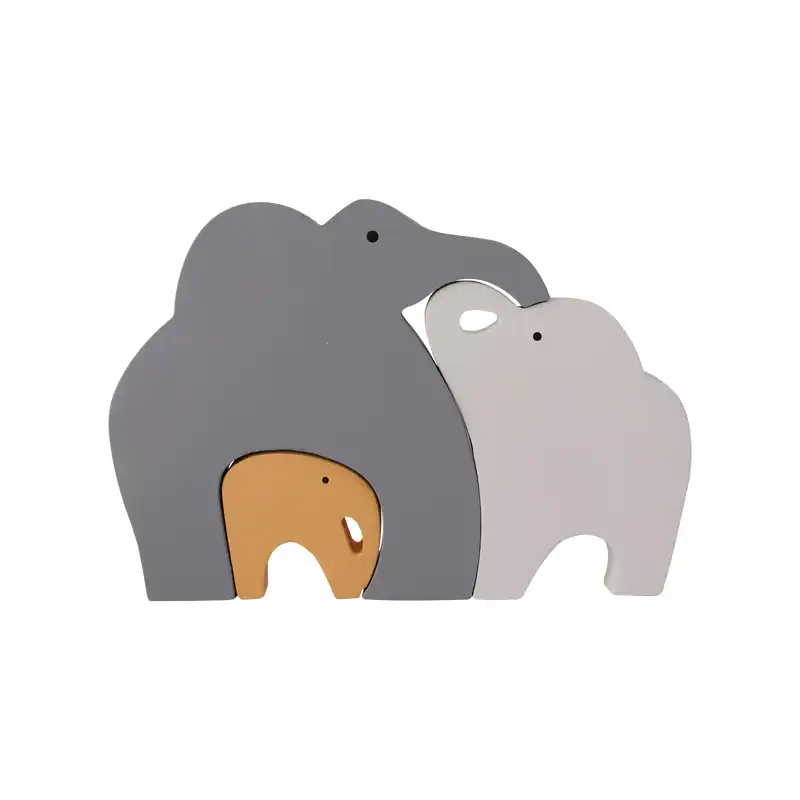 اسباب بازی چوبی طرح پازل فیل خانواده مدل MKT03-L