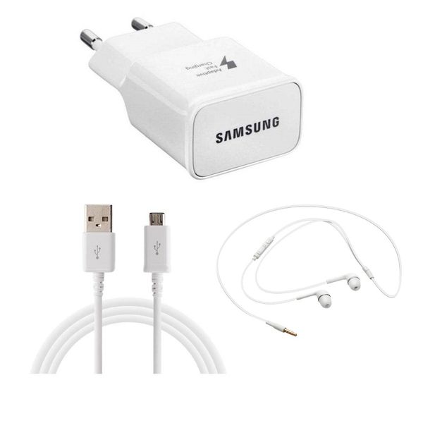شارژر دیواری مدل EP-TA20EWE همراه با کابل microUSB و هندزفری مدل J5 شارژر دیواری مدل EP-TA20EWE همراه با کابل microUSB و هندزفری مدل J5
