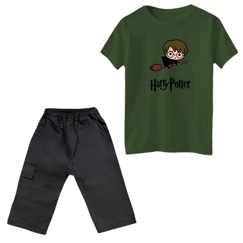ست تی‌شرت و شلوارک پسرانه مدل هری پاتر کد 4