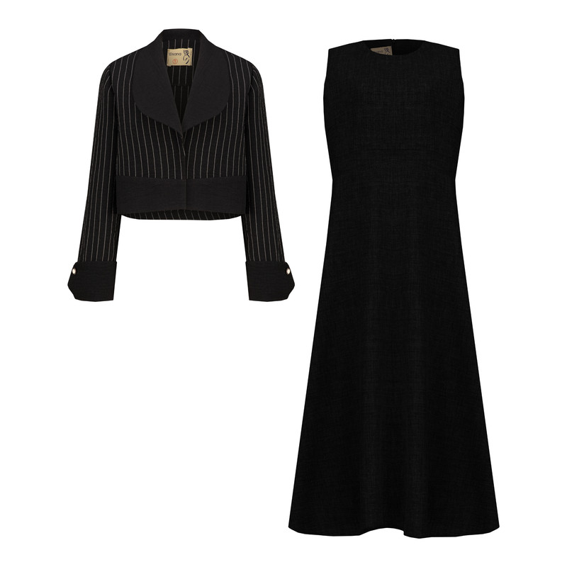 ست کت و سارافون زنانه السانا مدل کوشان کد 212201