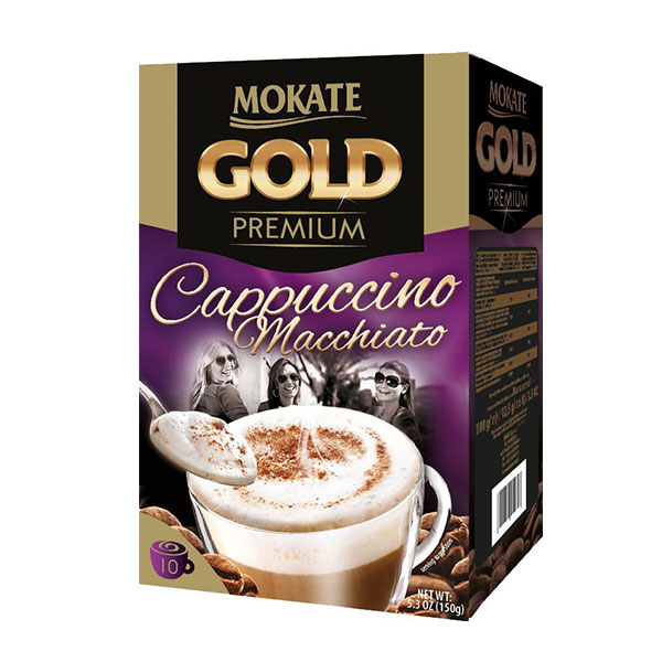 پودر کاپوچینو ماکیاتو موکاته طرح Permium Gold بسته 10 عددی 