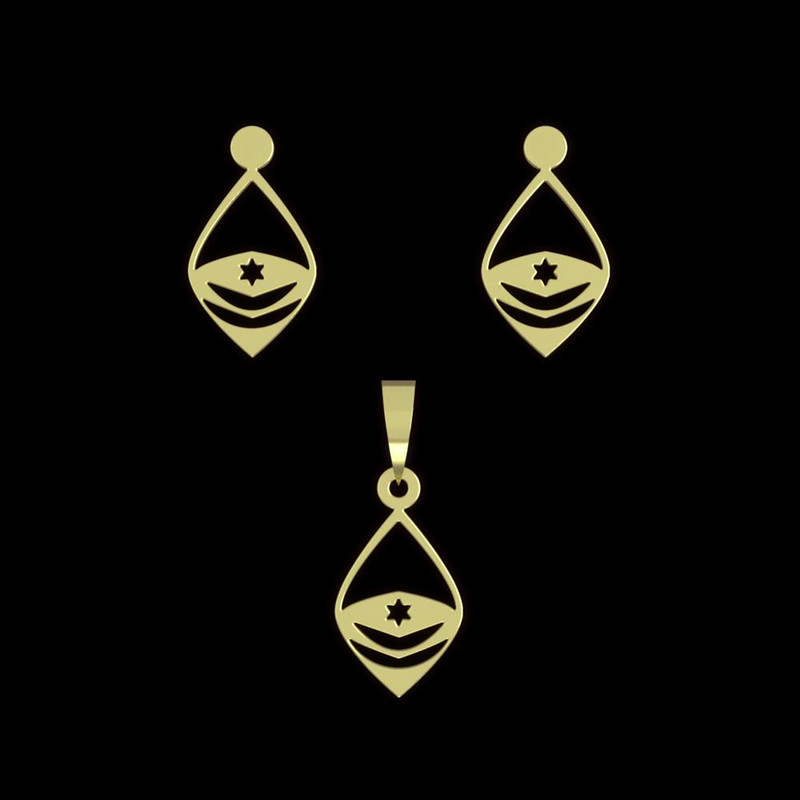 نیم ست طلا 18 عیار زنانه مدوپد مدل ستاره کد NA11661