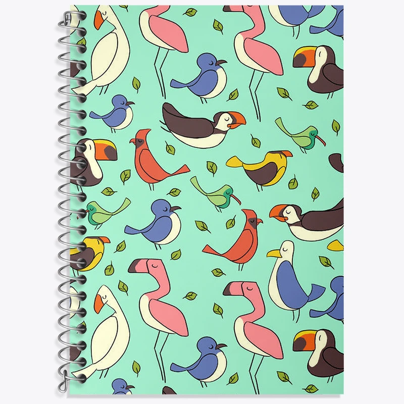 دفتر زبان 50 برگ خندالو مدل دو خط طرح پرنده کد N1713