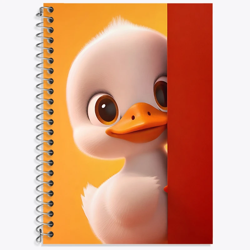 دفتر زبان 50 برگ خندالو مدل سه خط طرح اردک کیوت کد N2713