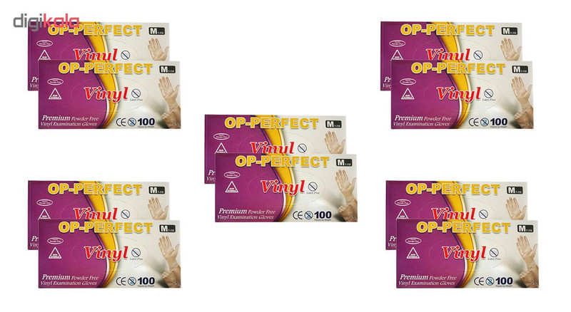 دستکش یکبار مصرف ونیل مدل او پی پرفکت بسته 10 عددی