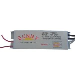 ترانس الکترونیکی 2x40 وات لامپ مهتابی و اف پی ال سانی مدل YCD236