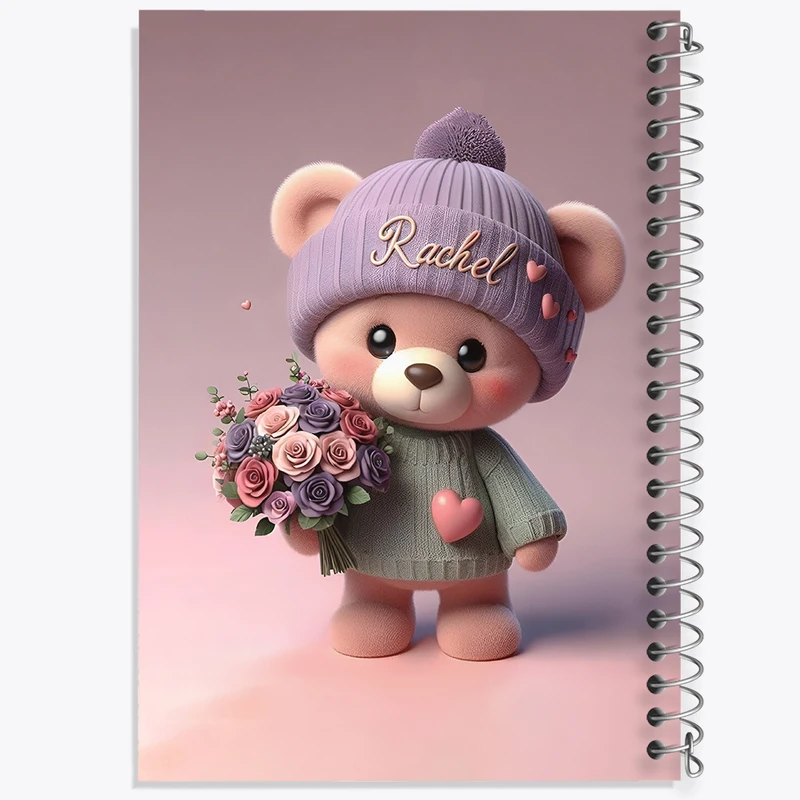 دفتر ژورنال نویسی 50 برگ خندالو مدل نقطه ای طرح خرس کیوت کد F5669