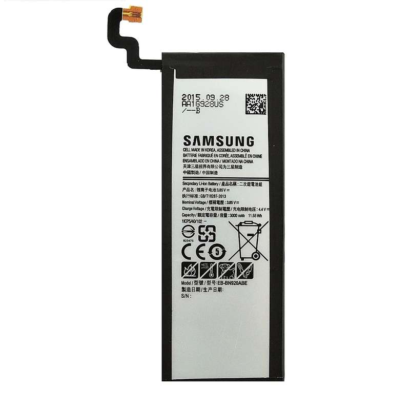 باتری موبایل مدل EB-BN920ABE با ظرفیت 3000mAh مناسب برای گوشی موبایل سامسونگ Galaxy Note 5 باتری موبایل مدل EB-BN920ABE با ظرفیت 3000mAh مناسب برای گوشی موبایل سامسونگ Galaxy Note 5